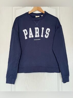 Scotch & Soda Paris Graphic Navy Crewneck Sweatshirt S/P Collegiate Varsity